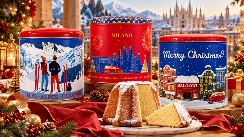 Italian Christmas Cake Gift: Balocco Pandoro in a Limited Edition Tin