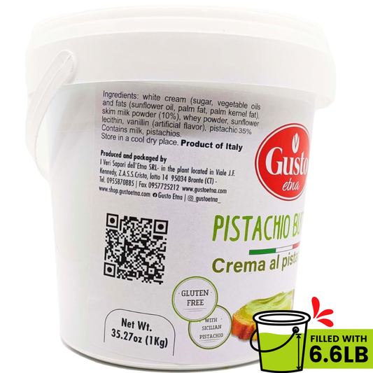 Gusto Etna Pistachio Cream Butter – 35% Pistachio, 6.6 lb (3kg)