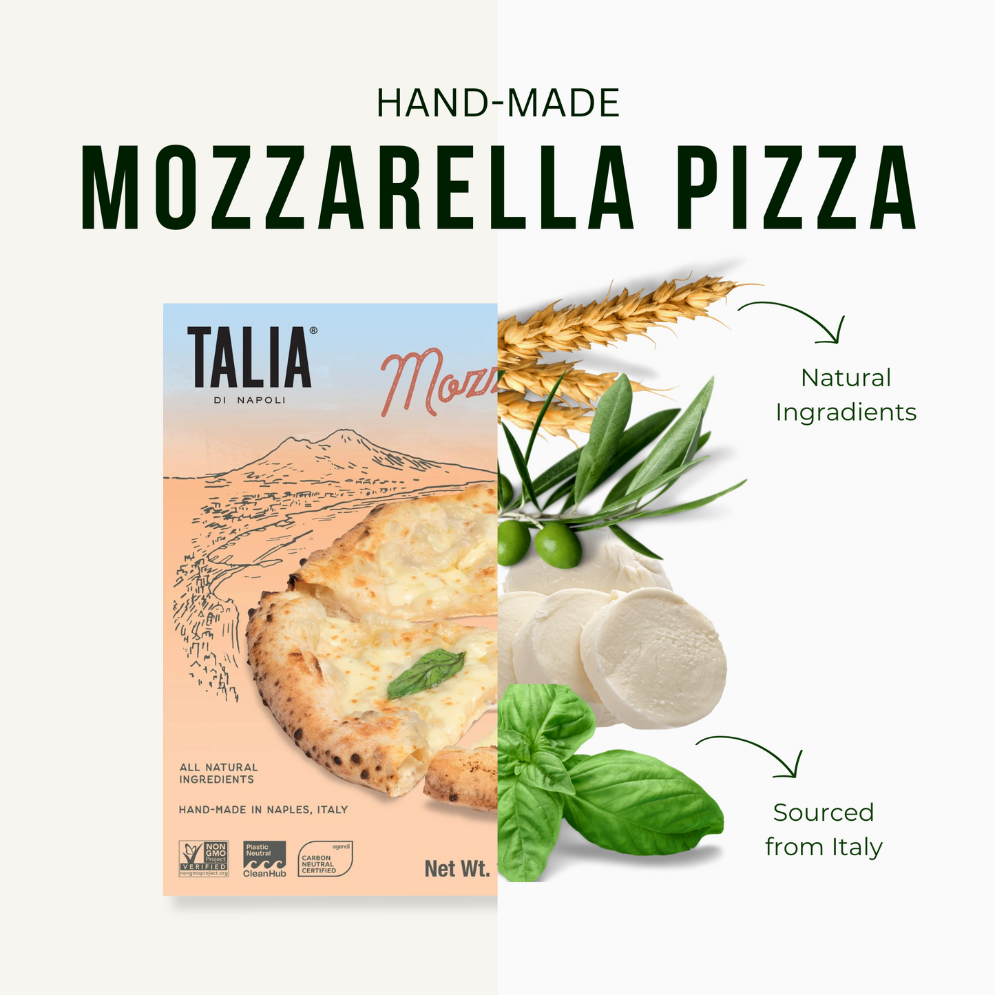 Talia di Napoli, 10 Pack, Frozen Neapolitan Pizza, Mozzarella, Product of Italy, 10 X Retail Box 14.1 oz