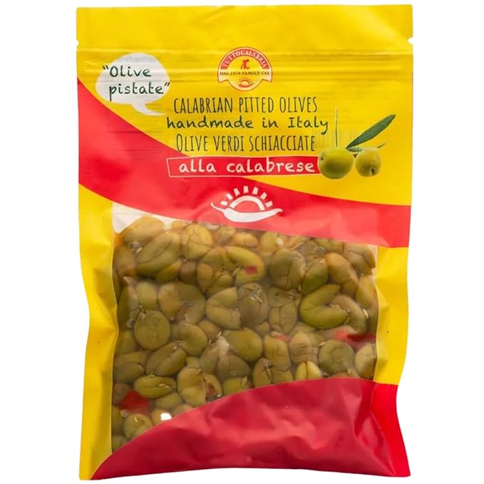 TuttoCalabria , Calabrian pitted Green Olives, 16.22oz (460 g)