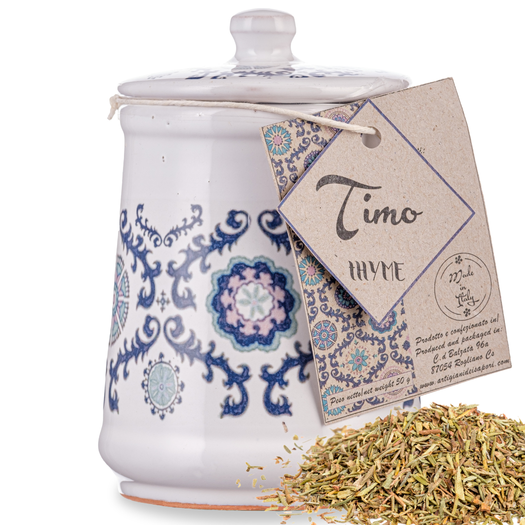 Artigiani dei Sapori, Dried Thyme in Ceramic Jar, 0.7oz (19grs)