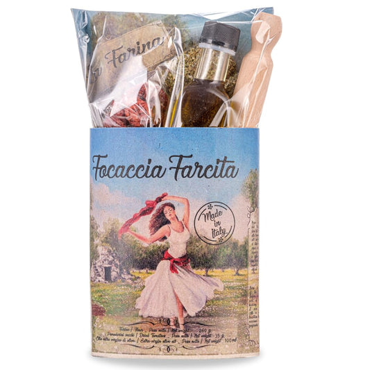 Italian Focaccia Kit with Premium Flour Blend, Olive Oil, and Sun-Dried Tomatoes