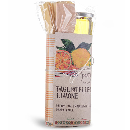 Authentic Italian Tagliatelle Pasta with Zesty Lemon Sauce Gift Box Italian Pizza kit, gift Set, Holidays Gif Set, Gourmet Gift set, Foodie Gift