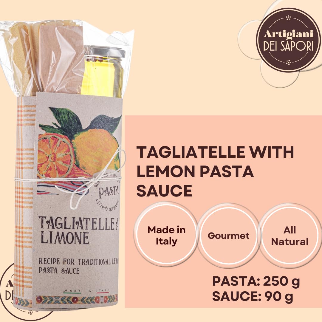Authentic Italian Tagliatelle Pasta with Zesty Lemon Sauce Gift Box