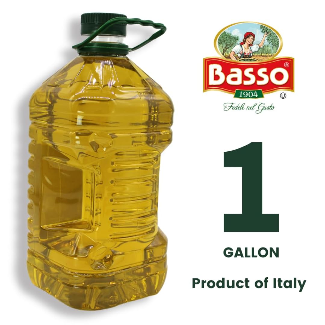Basso 1904 Extra Virgin Olive Oil – 1 gallon (3.785 liters) bulk container, premium Italian product ideal for cooking, dressings, marinades, and foodservice use.