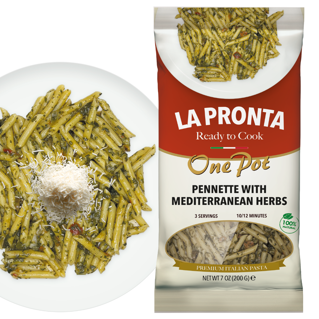 LIQUIDATION! La Pronta Penne Pasta with Herbs, , Mix with Boiling Water, 100% Natural, La Pronta 7.05 oz / (200 g)