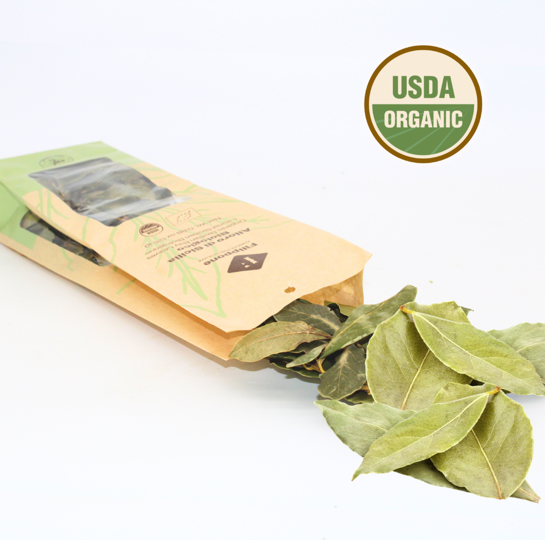 Filippone® Organic Bay Leaves, (25 g)(0.88 oz), Italian Dried Leaf