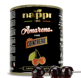 Amarena Cocktail Cherries in Cointreau Infused Syrup (2.2 lb) 1 kg can, Exclusive Edition, Perfect for Cocktails, Old Fashioned, Bitters, Margarita