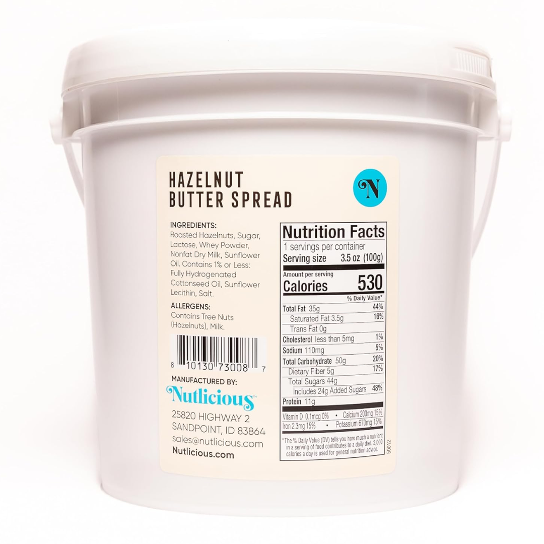 Nutlicious, Hazelnut Butter Spread for Food Service (9 lb)