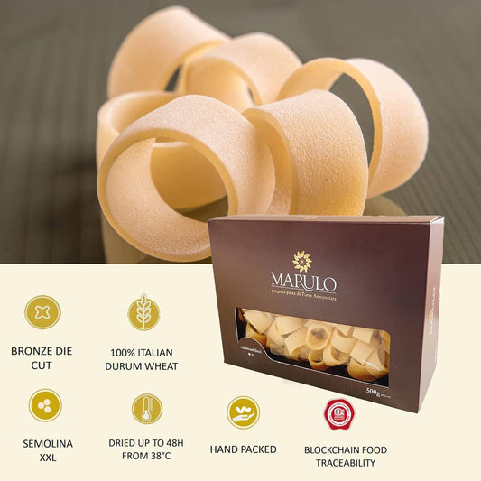 Marulo, Calamarata Pasta, Artisan Bronze Die-Cut Pasta, 12 Pack