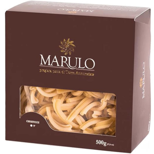 Marulo, Short Pasta Bronze Die Cut Artisan, Italian Pasta,100% Durum Semolina,Imported Italian Artisan Pasta (Casarecce, 1.1 Pound (Pack of 12)