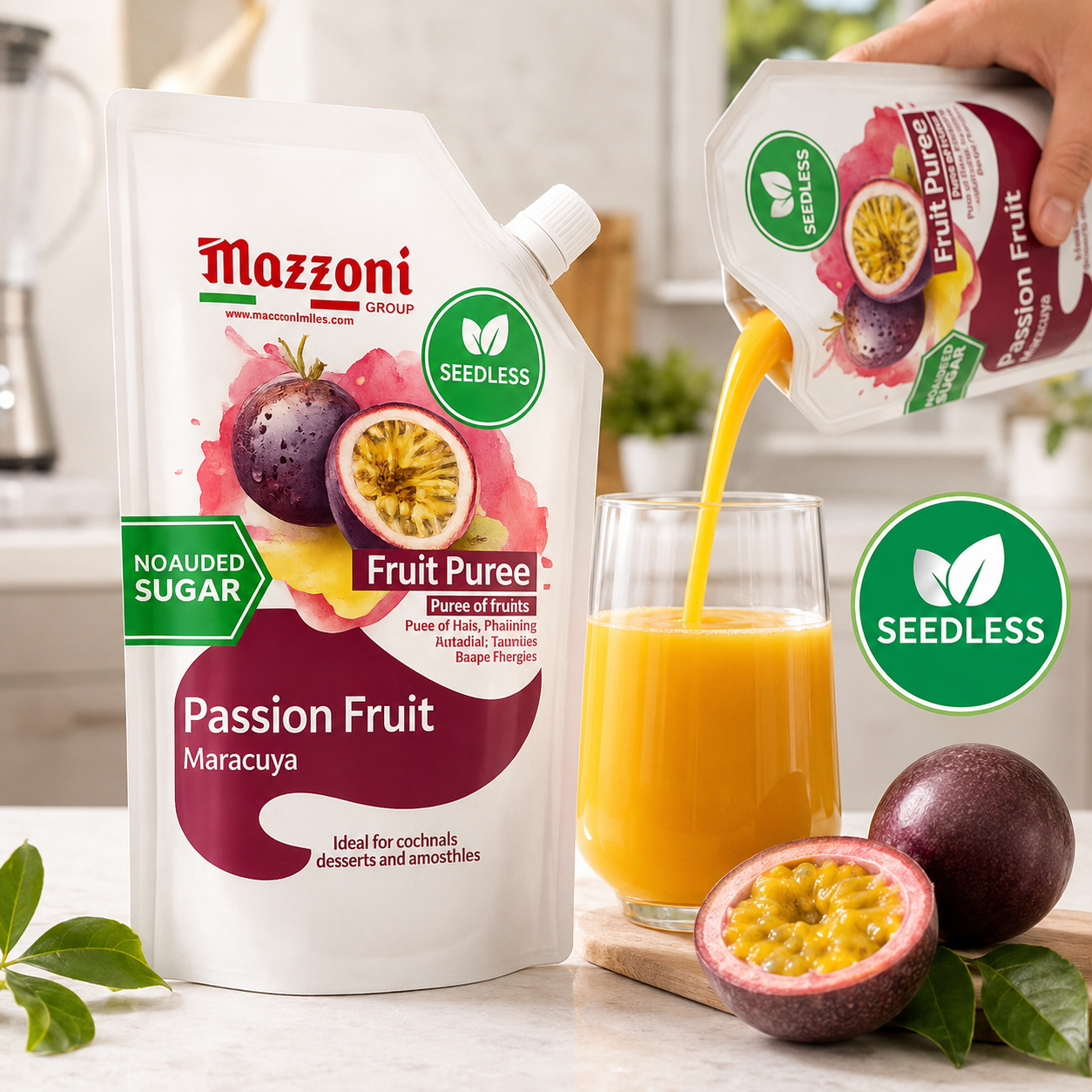 Made in Italy with 100% pure passion fruit (maracuya) and no sugar added, this real fruit puree delivers a bright, tangy taste that’s perfect for smoothies, cocktails, juices, and pastry applications. The 2.2 lb pouch is convenient for both home use and professional kitchens.
