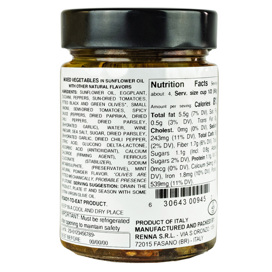 Vegetable specialities made according to ancient southern Italian recipes, ready to be brought to the table