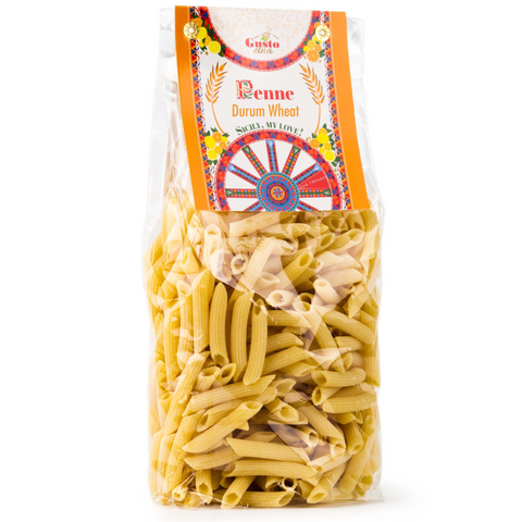 Gusto Etna, Penne Pasta, 17.6 oz (500 g), Italian Durum Wheat Penne Pasta, Non GMO