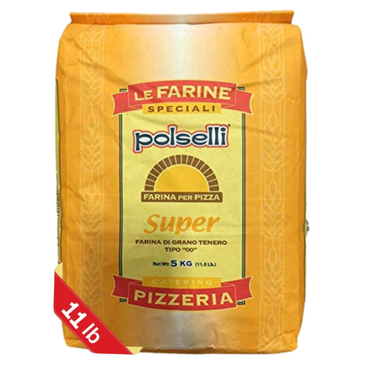 Polselli pizza flour bag type 00 on a white background