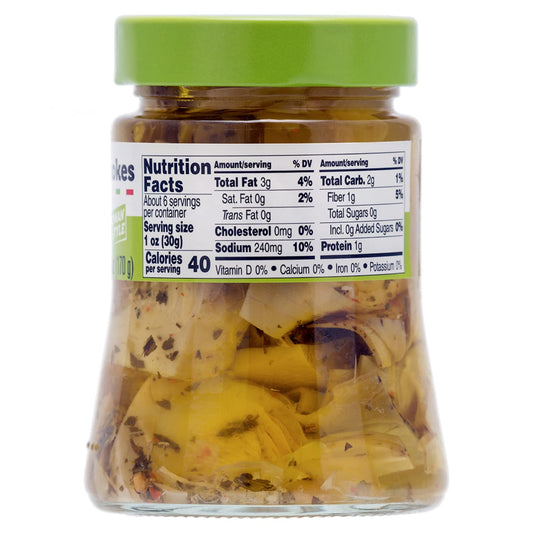 Jar of Fratelli D’Amico quartered artichokes in oil Roman style 280g authentic Italian antipasto