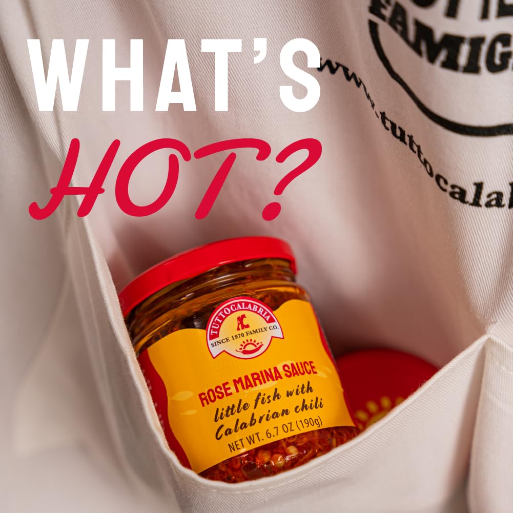 Tutto Calabria Rose Marina Sauce 190g jar, made with little fish and Calabrian chili, product of Italy