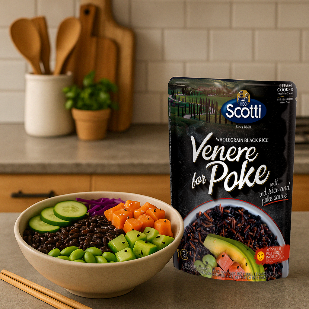 Riso Scotti Venere Black “Poke” Rice – Steamed (230 g)