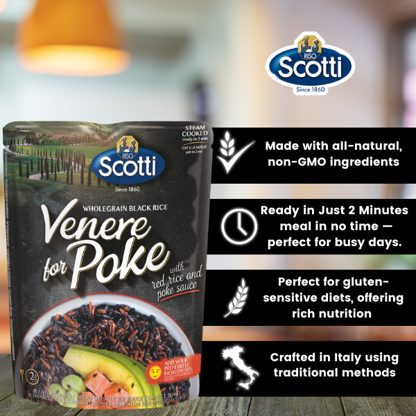 Riso Scotti Venere Black “Poke” Rice – Steamed (230 g)
