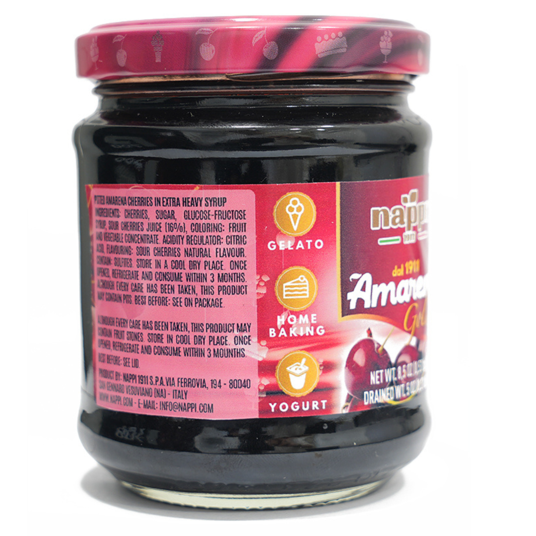100% NATURAL - Amarena Cherries are gluten-free, kosher-certified, and entirely natural. International bartenders, baristas, and pastry chefs rely on and use Nappi 1911 goods. With these tasty and flavorful cherries, you can bring a genuine sample of Italy home.