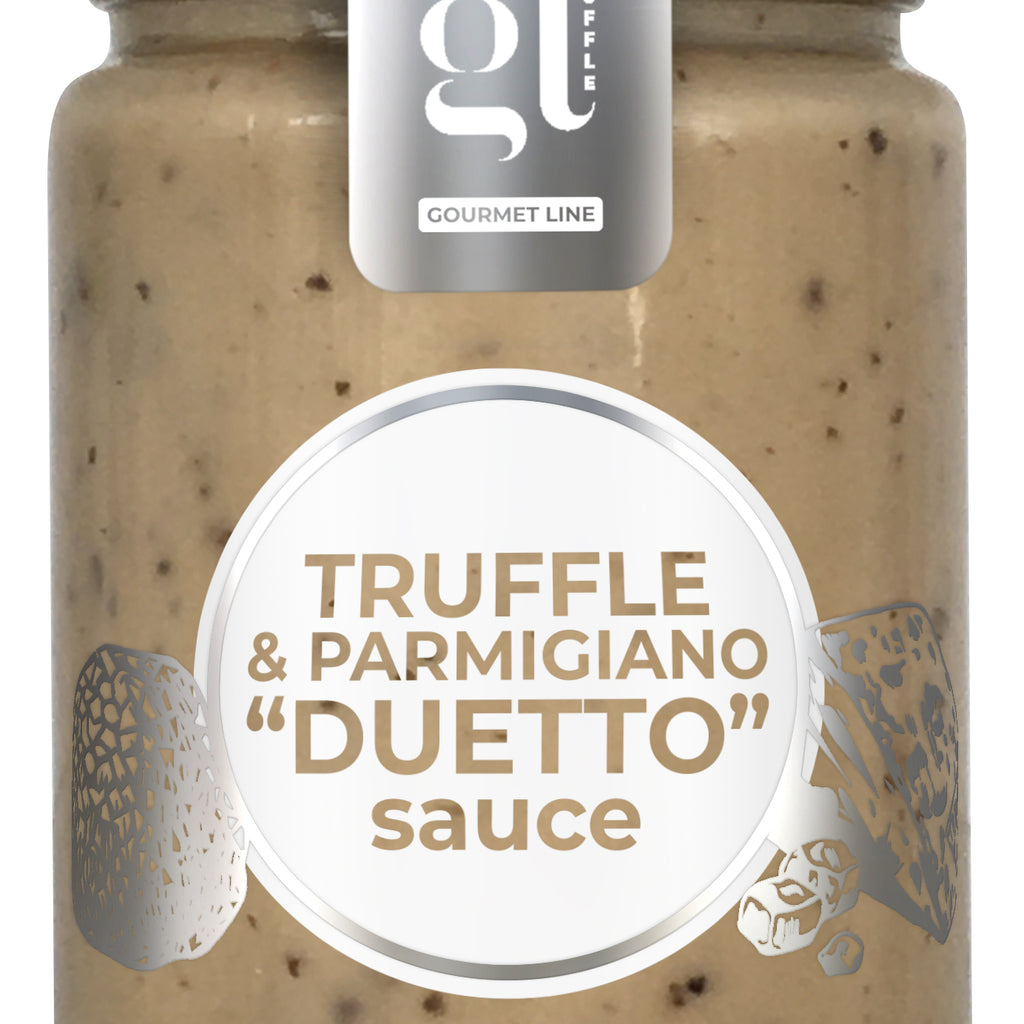 Creamy sauce with DOP Parmigiano Reggiano and Chopped Black Summer Truffle - Superior quality and a unique flavor profile.