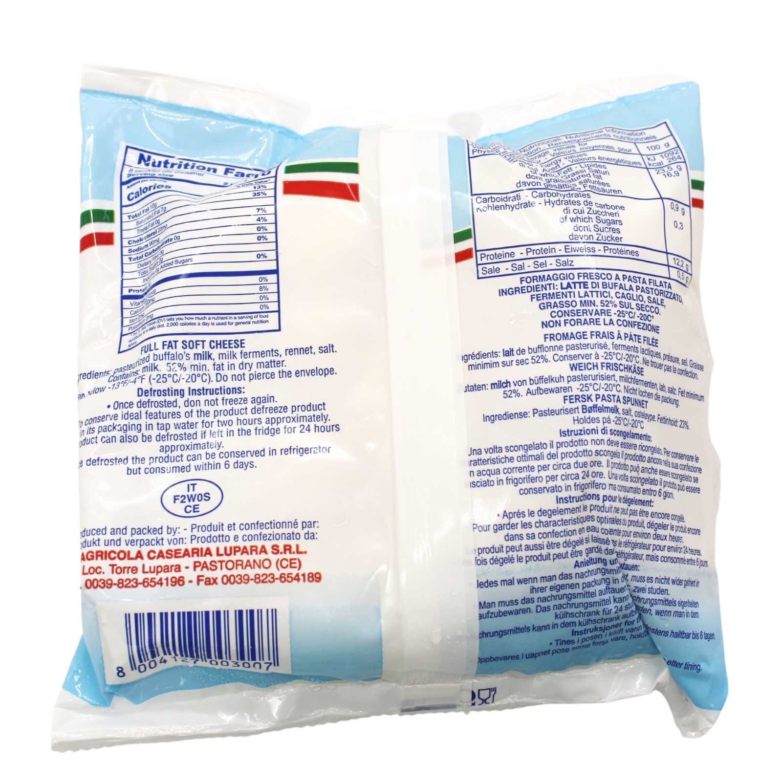 FROZEN Lupara Buffalo Mozzarella (16 balls x 20 g per bag) back