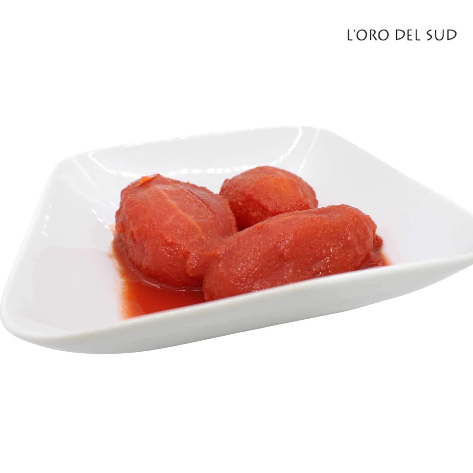 L’Oro Del Sud Whole Plum Tomatoes w/Basil #10 Can (7.5 lbs. | 3.4 kg) - Wholesale Italian Food