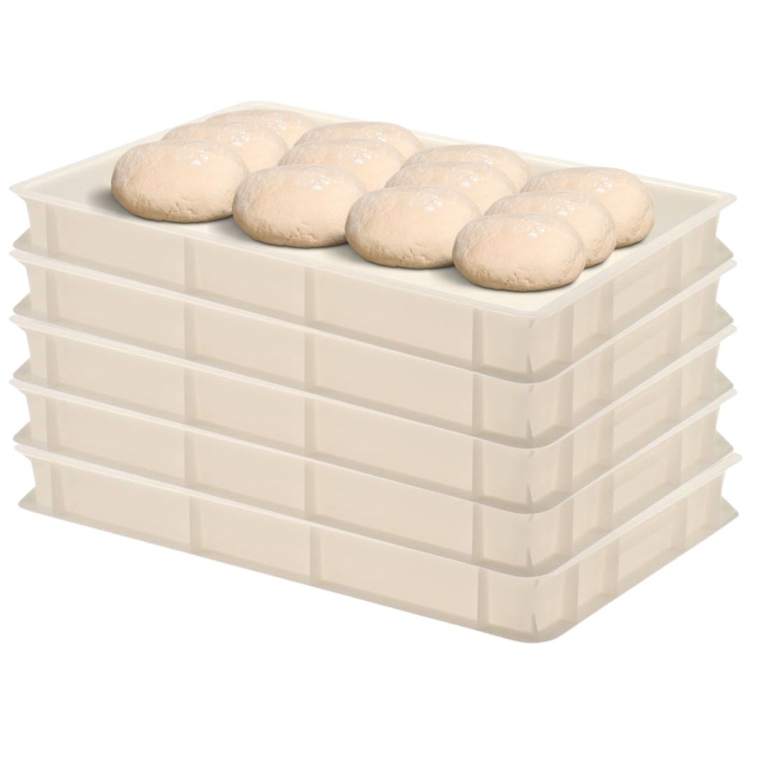 White, Polycarbonate Pizza Dough Boxes, 3″ Deep, 6/PK – DEI Equipment