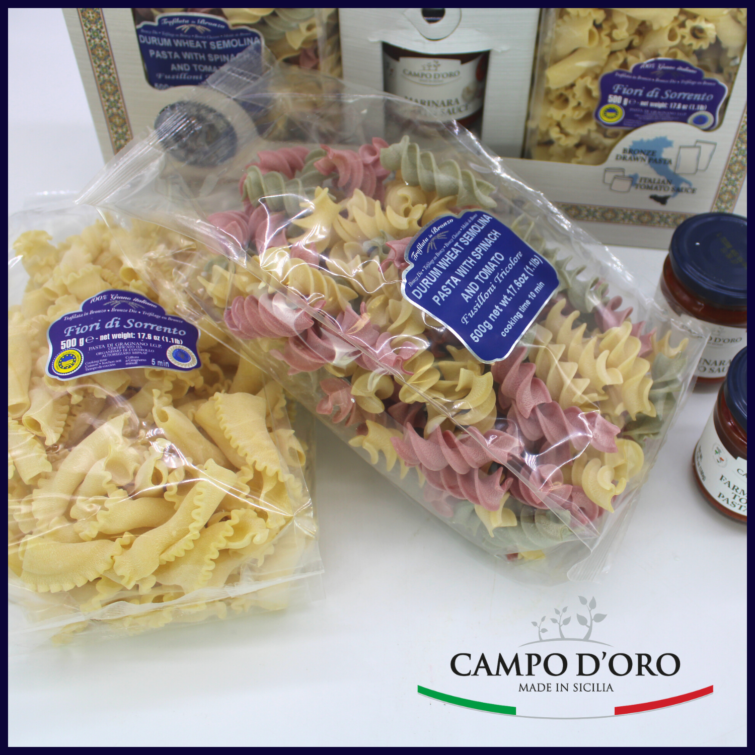 Campo D'Oro Italian Gourmet Food Gift Basket - Classic Pasta Menu.