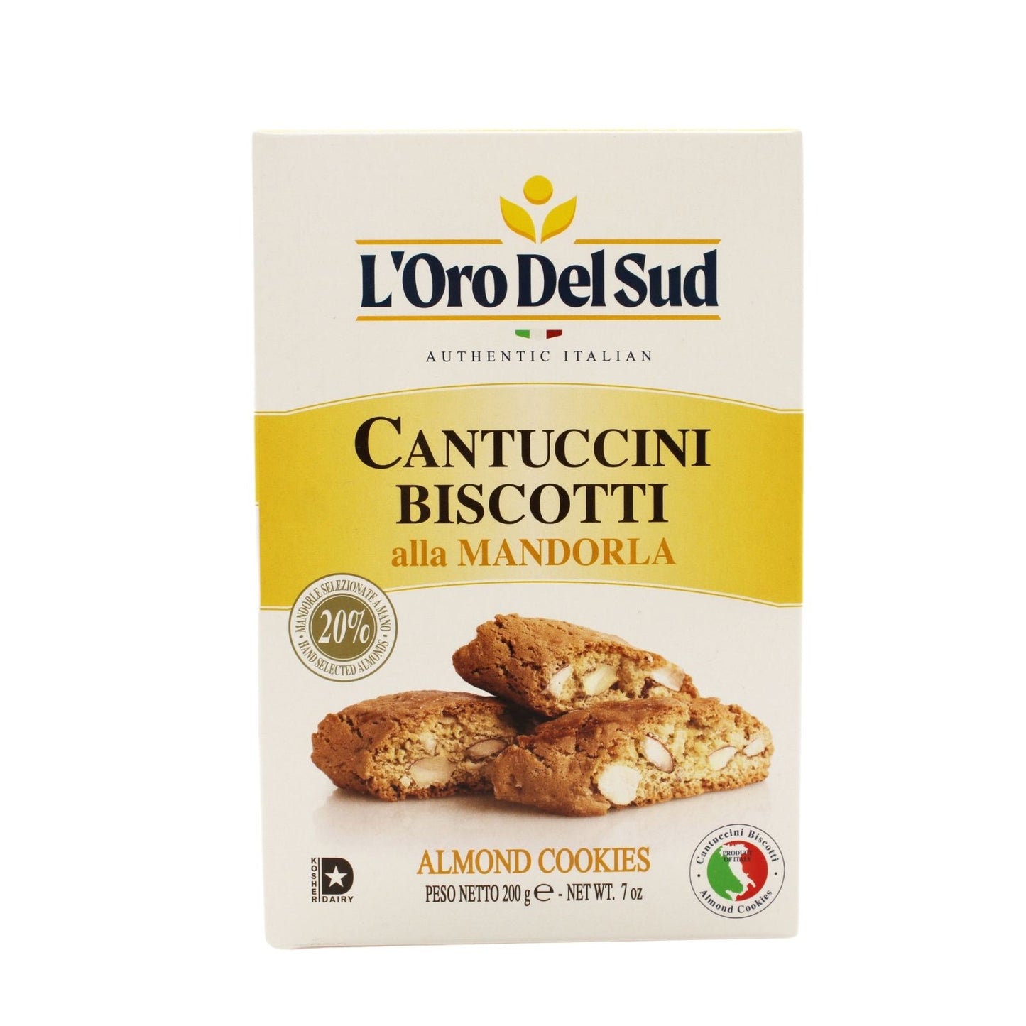 L'Oro Del Sud Cantuccini Biscotti alla Mandorla Almond Cookies 200g box