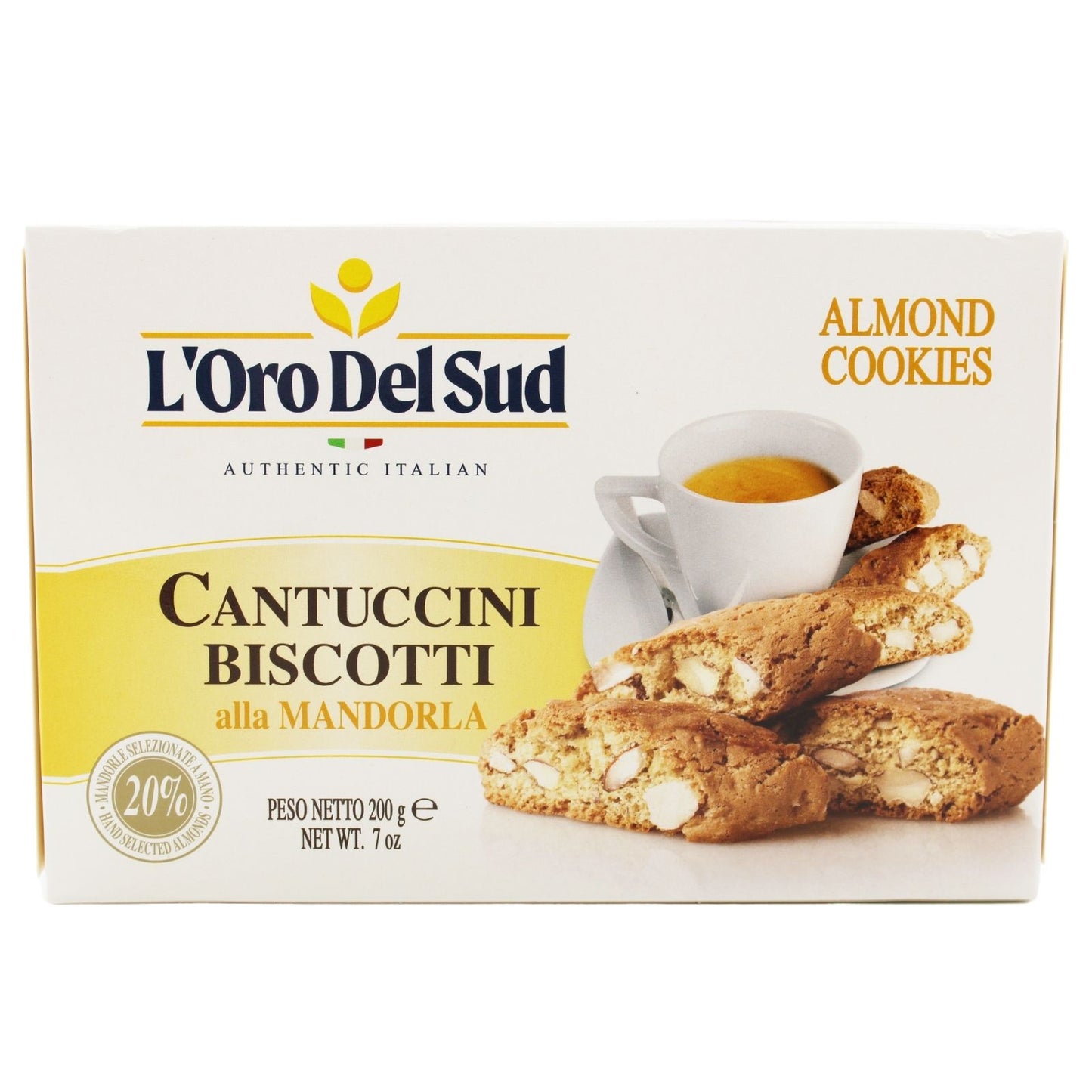 L'Oro Del Sud Cantuccini Biscotti alla Mandorla Almond Cookies 200g box