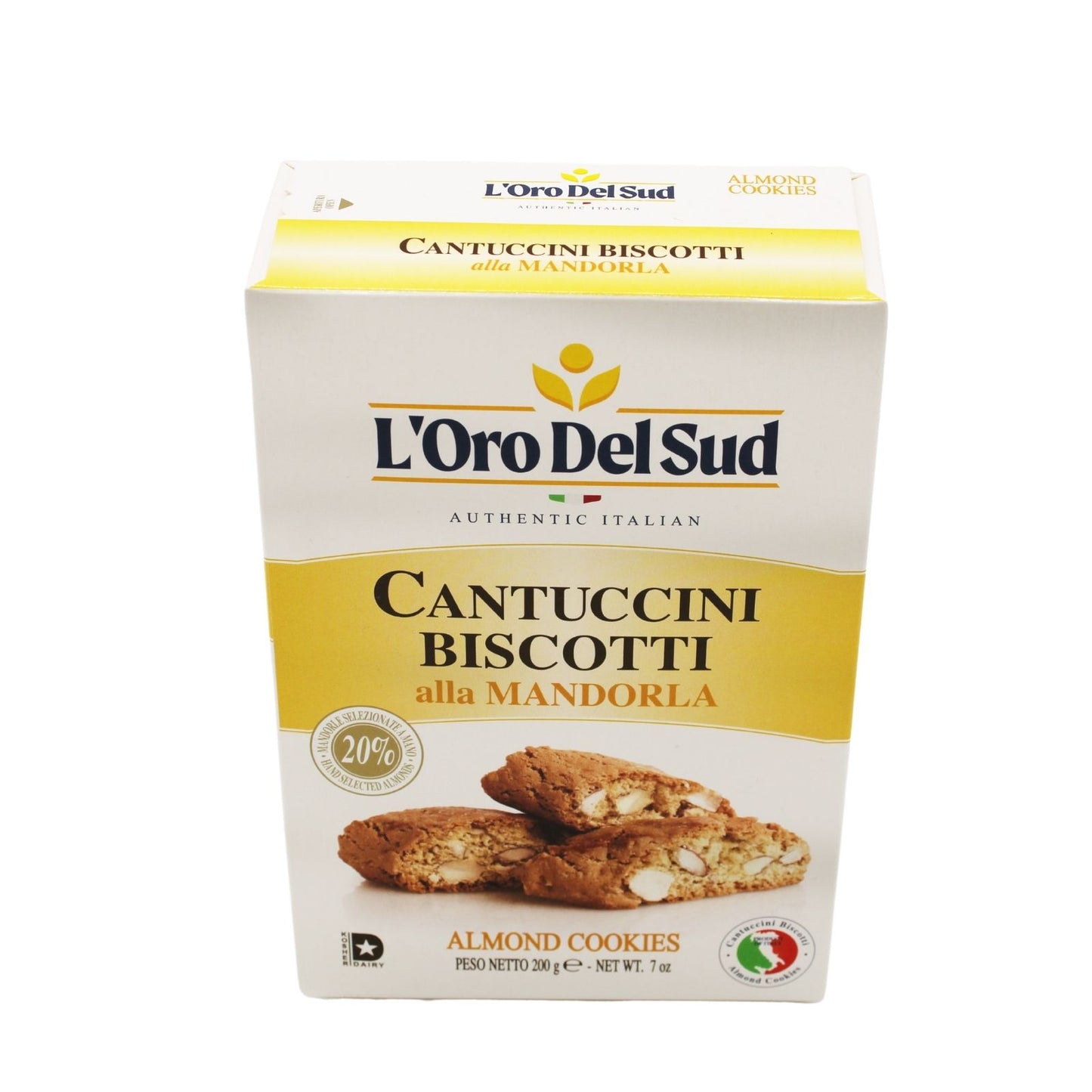L'Oro Del Sud Cantuccini Biscotti alla Mandorla Almond Cookies 200g box