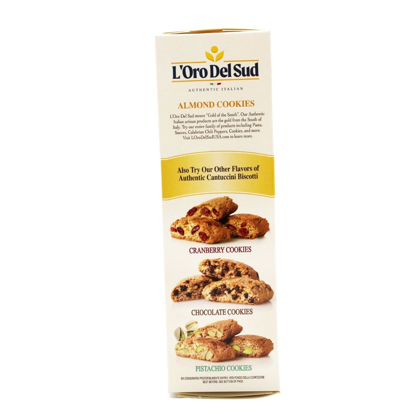 L'Oro Del Sud Cantuccini Biscotti alla Mandorla Almond Cookies 200g box