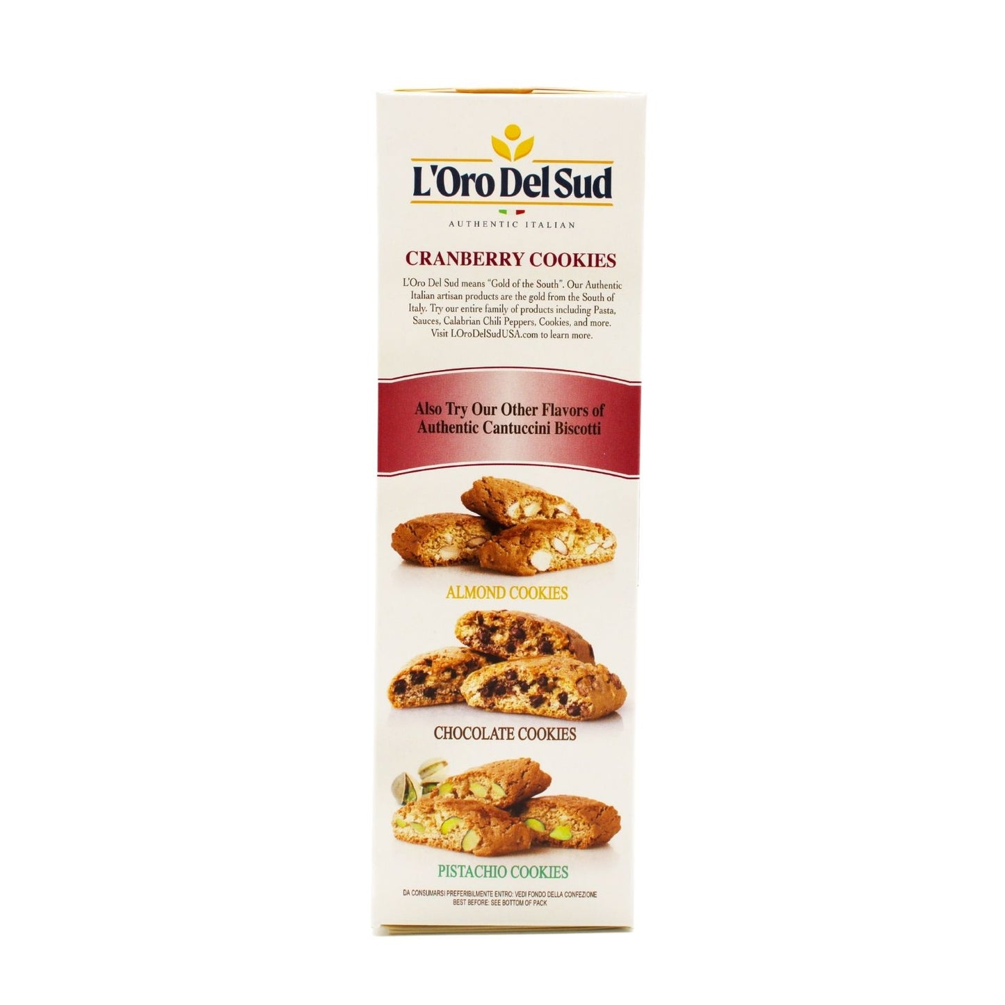 L'Oro Del Sud Cantuccini biscotti cranberry cookies Italian almond biscuits 180g box