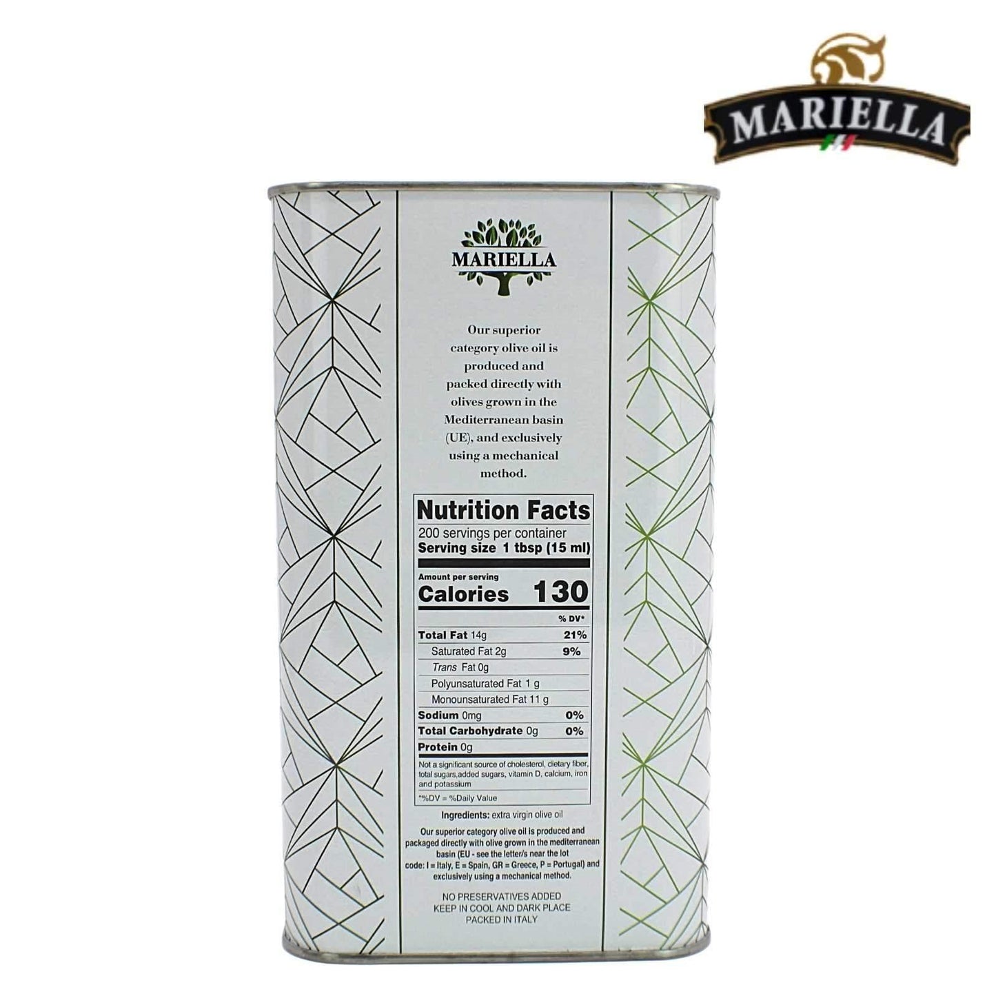 Mariella Extra Virgin Olive Oil - 3L - Wholesale Italian Food