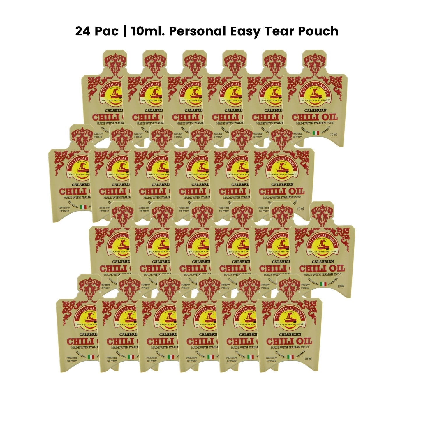 Calabrian Chili Pepper Infused Extra Virgin Olive Oil Personal Packs 24 packs