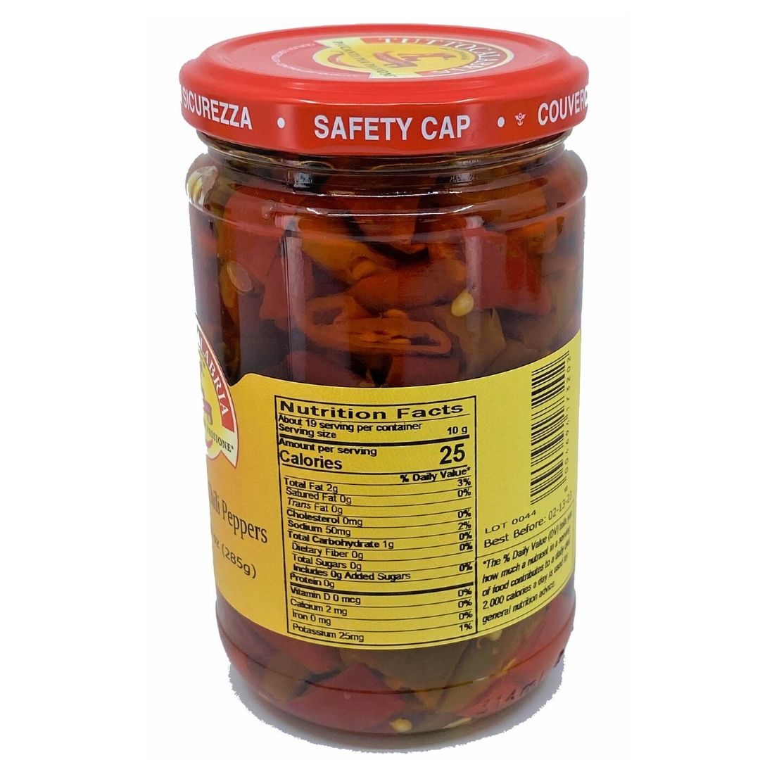 Tutto Calabria Sliced Calabrian Chili Peppers Nutrition Label