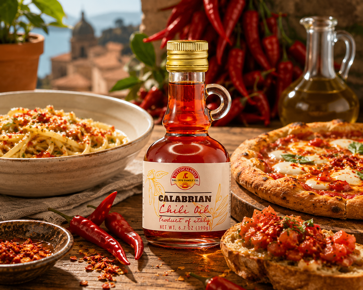 Calabrian Chili Oil flies on a London Jet Blue Flight.
