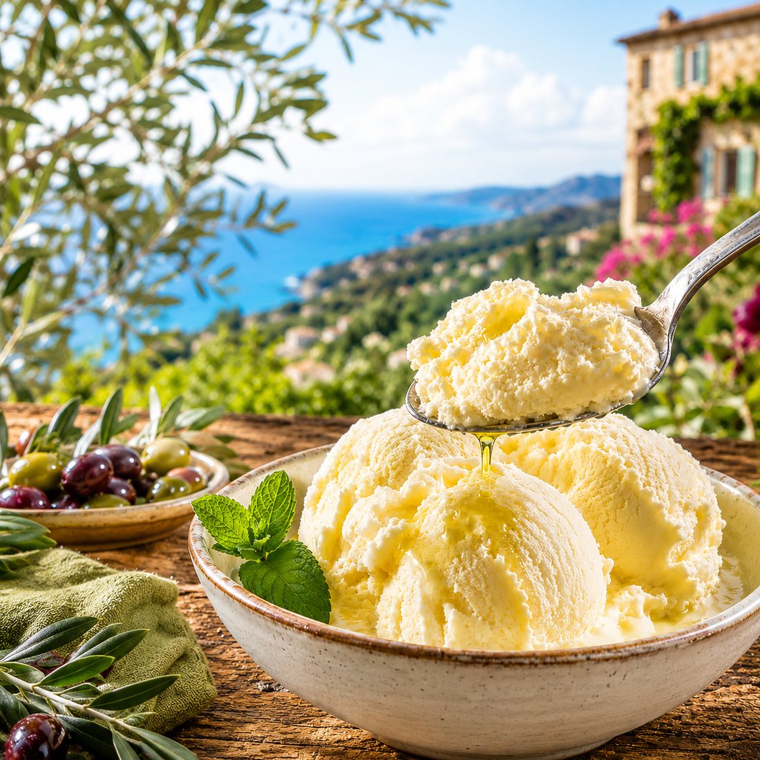 Vanilla Ice Cream with Basso Extra Virgin Olive Oil Recipe