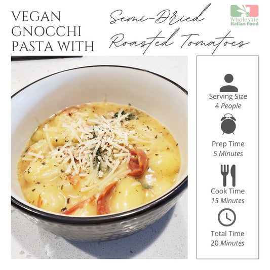 One Pot Creamy Gnocchi with Semi-Dried Roasted Tomatoes (Vegan)