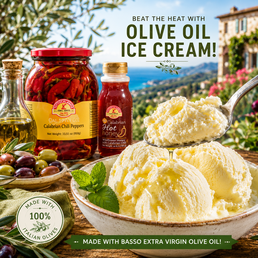 Vanilla Ice Cream with Basso Extra Virgin Olive Oil Recipe