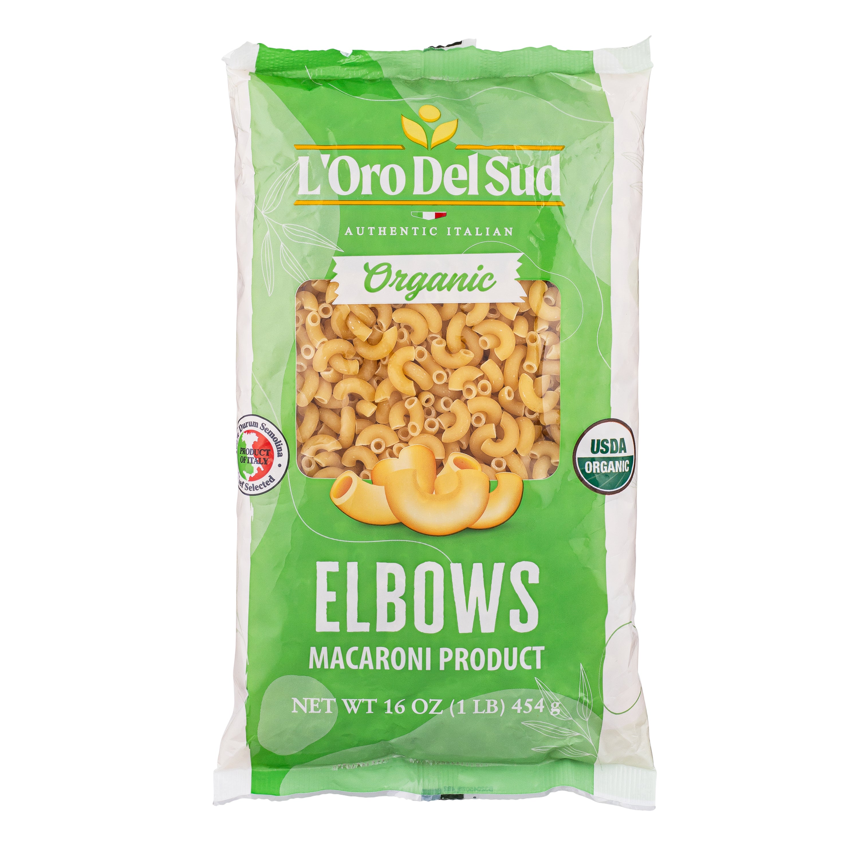 L'Oro Del Sud Elbows Pasta 1 lb. Bag (Organic)