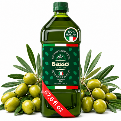 Basso 1904 100% Italian Extra Virgin Olive Oil – Cold Extracted – 67.6 fl oz (2 L)