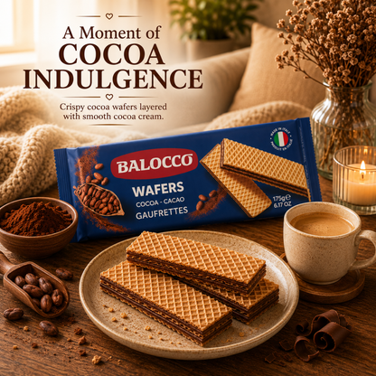 Balocco Cocoa Wafer Cookies 6.1 oz (175g)