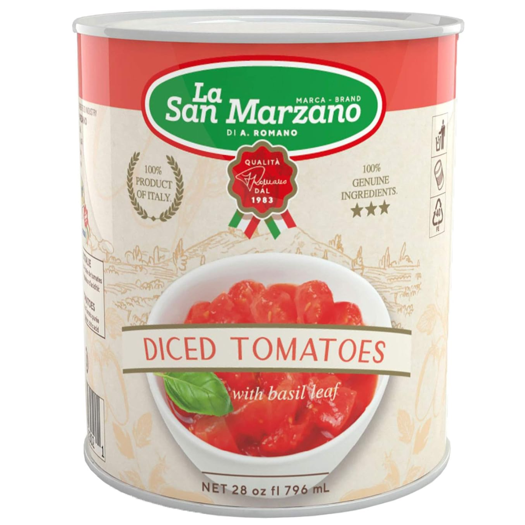 La San Marzano 6 Pack, Italian Diced Chopped Crushed Tomatoes 6 x 28 Oz Can