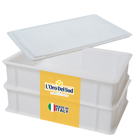 L'Oro Del Sud Dough Proofing Box (2 Pack + 1 lid), White, x (16 inch x 12 inch x 4 inch)