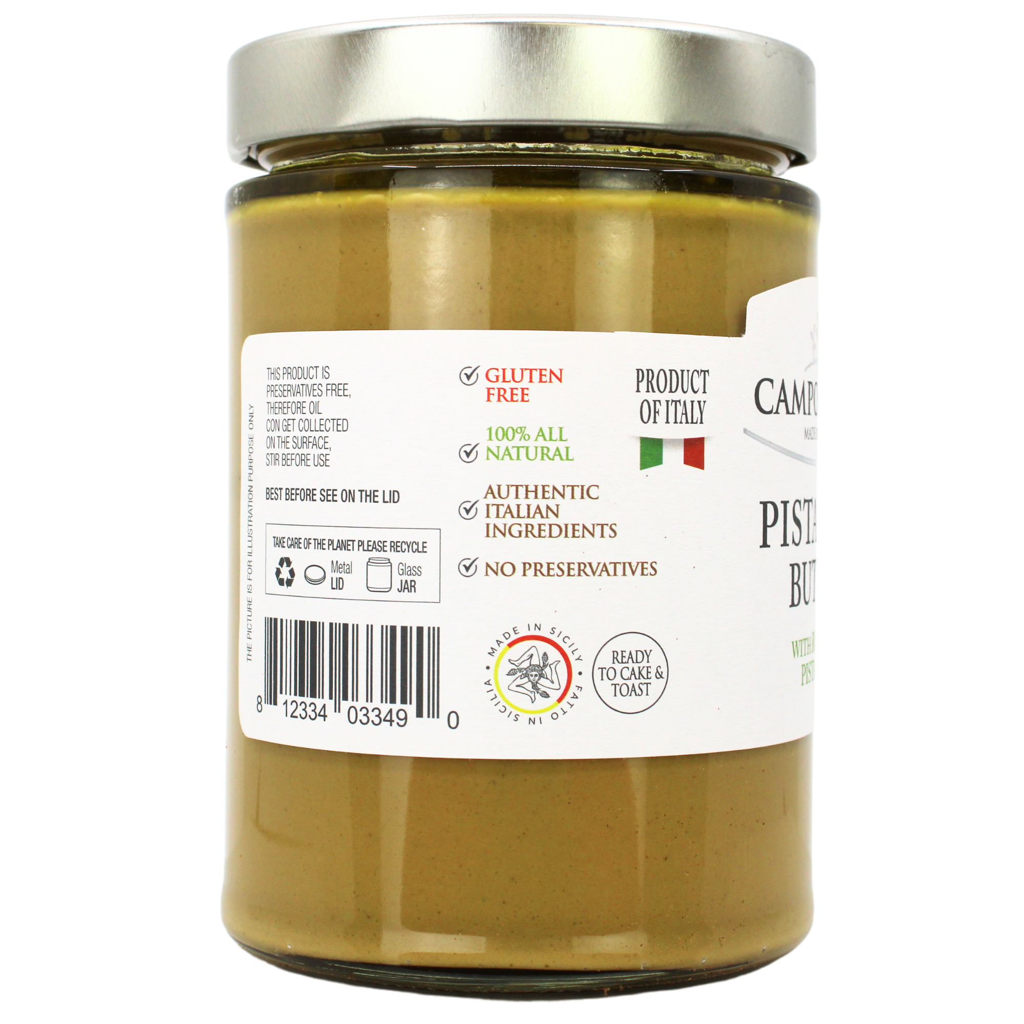 Campo D'Oro Pistachio Butter Cream 21.2oz  - Rich & Nutty Spread for Dubai Pistachio Chocolate Bars