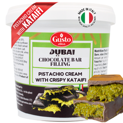 PREORDER (Shipping on or before 5/30) Gusto Etna Pistachio Chocolate Bar Filling – 1 kg Pistachio Cream with Crispy Kataifi