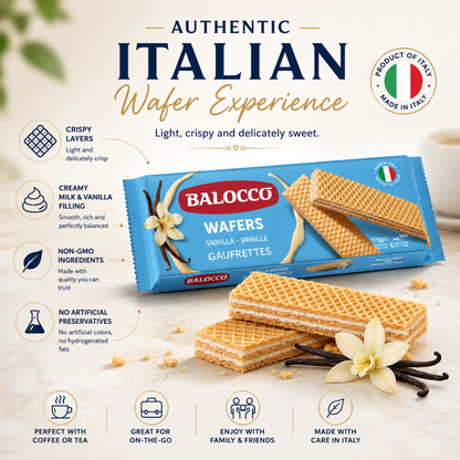 Balocco Milk Vanilla Wafer Cookies 6.1 oz (175g)