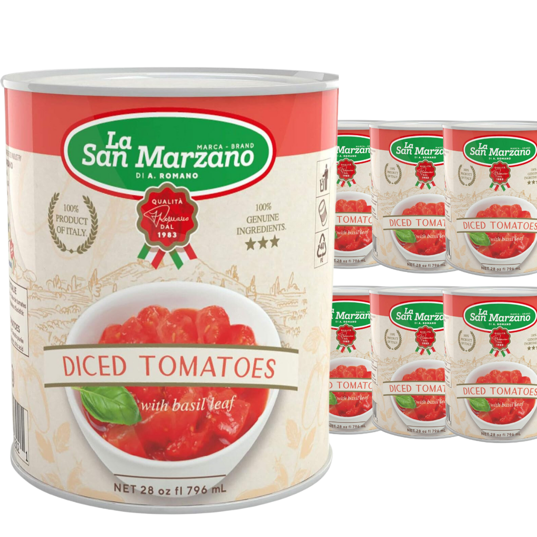 La San Marzano 6 Pack, Italian Diced Chopped Crushed Tomatoes 6 x 28 Oz Can